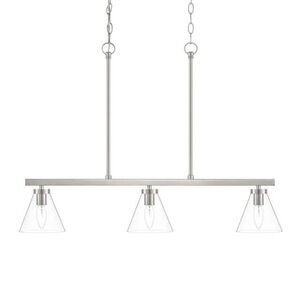 Hampton Bay Myles 3-Light Island Pendant Light Brushed Nickel 1012653527 NIB